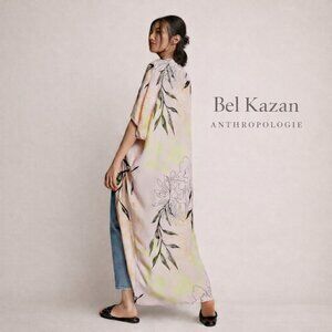 Bel Kazan Anthropologie Marielle Maxi Kimono Duster Boho Artisan Resort | OS